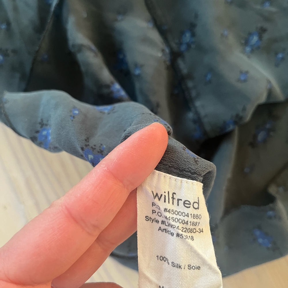 Wilfred S XS Silk Cami Dark Teal Floral Tank - Picture 10 of 14